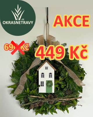 🏠❄️ ZIMNÍ SLEVOVÁ AKCE ❄️🏠 ✨ RUČNĚ VYRÁBĚNÝ ZIMNÍ VĚNEC DOMEČEK ✨ 💚 Původní cena: 690 Kč 💚 AKČNÍ CENA: 449 Kč 🔥 SLEVA –34...