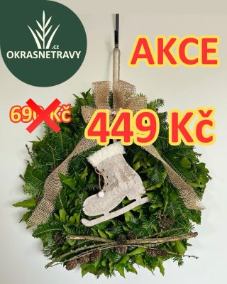 ⛸️❄️ VELKÁ ZIMNÍ SLEVA ❄️⛸️ ✨ RUČNĚ VYRÁBĚNÝ ZIMNÍ VĚNEC BRUSLE ✨ 💚 Původní cena: 690 Kč 💚 AKČNÍ CENA: 449 Kč 🔥 SLEVA –34...